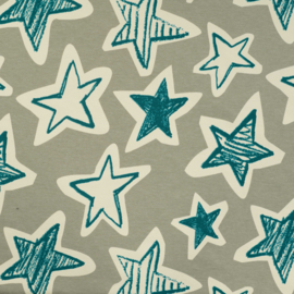 Qjutie French Terry Stars Khaki