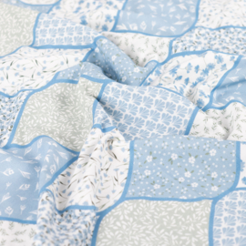 Qjutie Katoen Baby blue patchwork