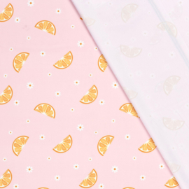 Swimwear Jersey digitaal bedrukt Fruit & vruchten Licht roze