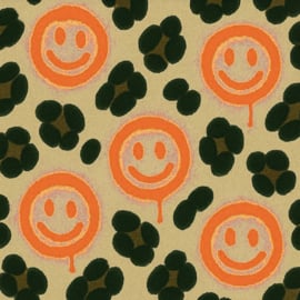 Tricot neon luipaard met smiley