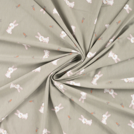 Qjutie Bamboe tricot print Rabbits