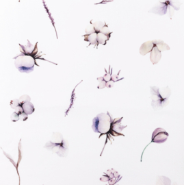 Snoozy fabrics Poplin digital Flowers white