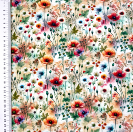 Tricot print Flowers gardens design C