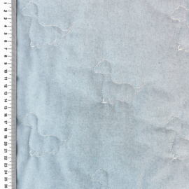 Gewatteerd Dino Denim - Lichtblauw