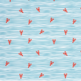 Swimwear Jersey digitaal bedrukt Krabben Babyblauw
