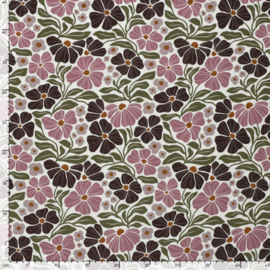 Baby corduroy bloemen gebroken wit