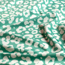 Swimwear Jersey digitaal bedrukt Panter Donker mint