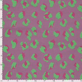Tricot print bedrukt Panter Fuchsia