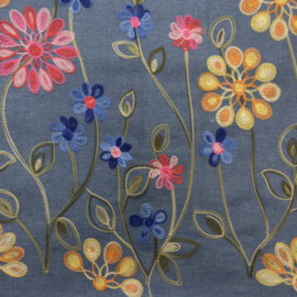 Jeans border met bloemen - A  BT