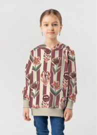 French Terry digitaal bedrukt Flowers Beige