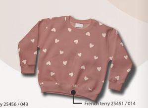 Rib Jersey Harten Oud Roze