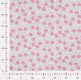 Qjutie Katoen Poplin Print Pinky leaves
