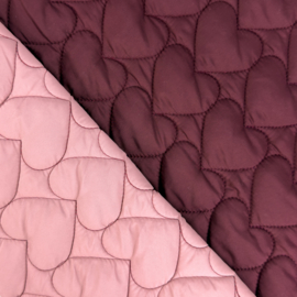 Gewatteerde Waterproof Nylon met Hartjes – Oudroze BT