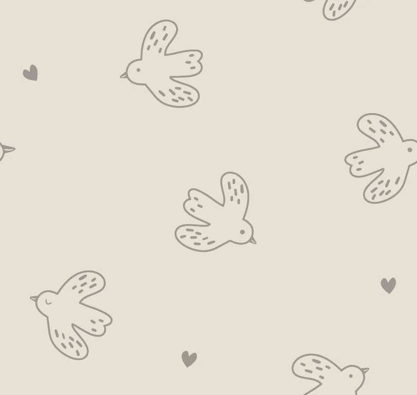 Badstof tricot vogels