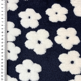 Teddy bloem - Marine/Off-white