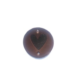 Patch leatherlook rond hartje