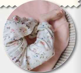 Rib jersey Plukbloemen Gebroken wit