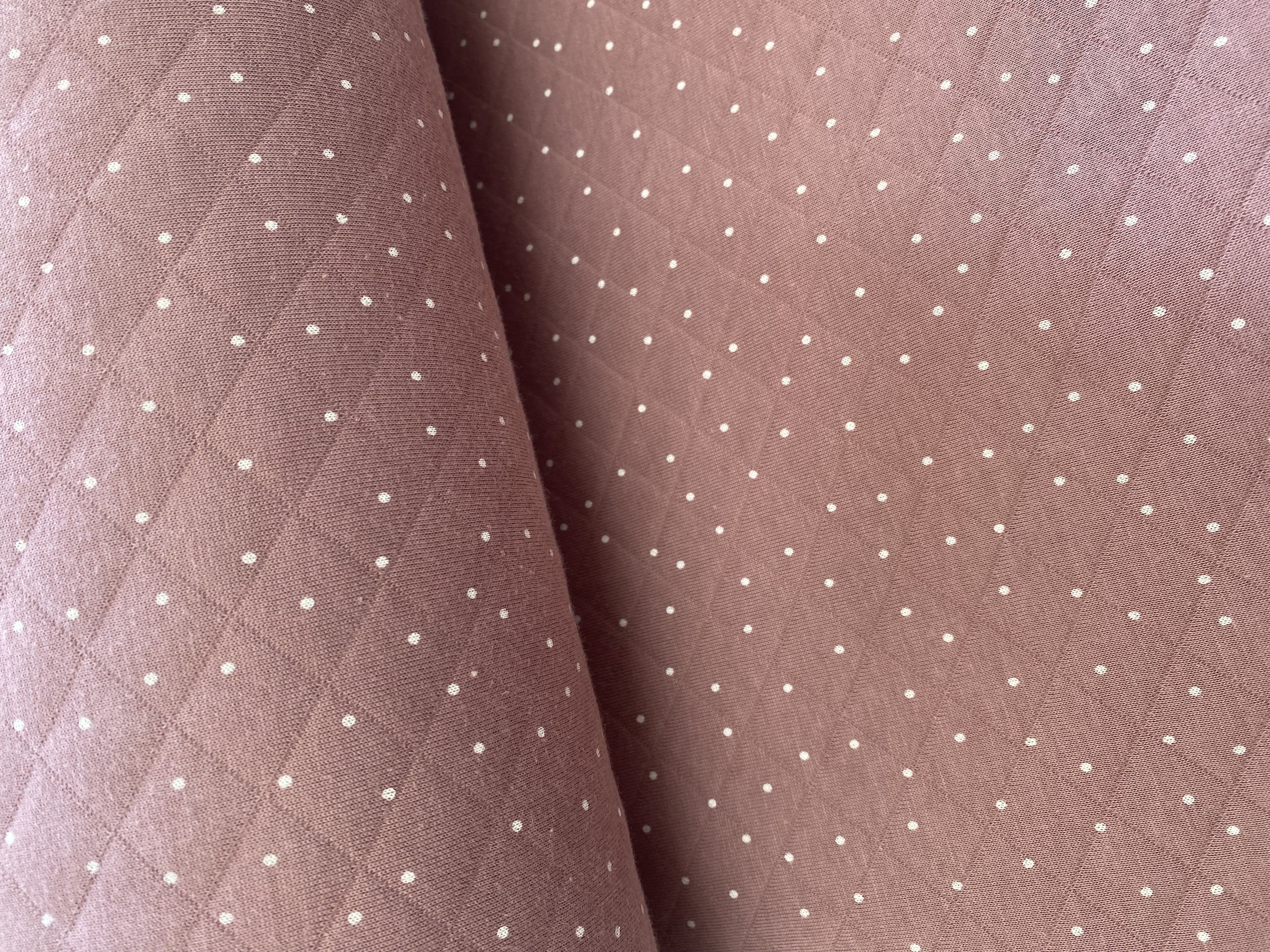 Tricot geweven stof Stipjes licht mauve