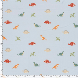 Swimwear Jersey digitaal bedrukt Dinosaurussen Babyblauw