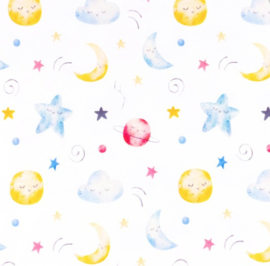 Snoozy fabrics Tricot digital printed Stars