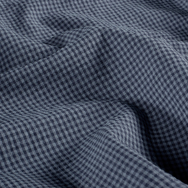 Katoen Poplin stof Seersucker Effen Marine S