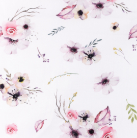 Snoozy fabrics Poplin Digital Ayla flowers Mix