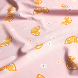 Swimwear Jersey digitaal bedrukt Fruit & vruchten Licht roze