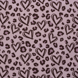 Softshell stof digitaal bedrukt panter hartjes