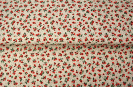 Katoen Poplin stof bedrukt allover print bloemetjes