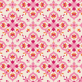 Hydrofiel gewatteerd bedrukt Abstract Fuchsia