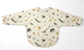 Aqua protect stof bedrukt Dierentuin dieren beige