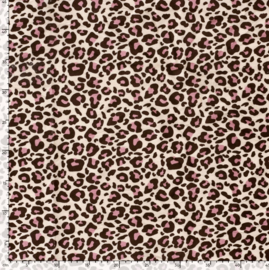 Nicky velours print luipaarden beige