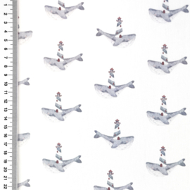 Poplin digitale print Stripes & Stripes - Design A