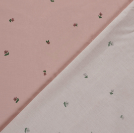 Baby corduroy bloemen licht roze