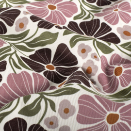 Baby corduroy bloemen gebroken wit