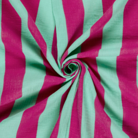Hydrofiel stof Strepen Mint