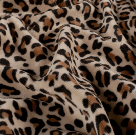 Nicky velours luipaarden camel