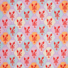 Qjutie doorgestikte stof met kreeften