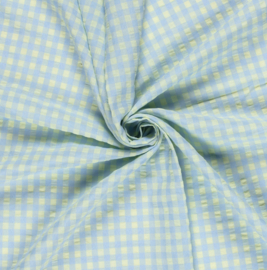 Katoen Poplin stof Seersucker Effen Lichtblauw M