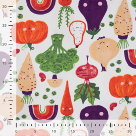 Qjutie French terry Veggies offwhite