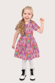 Katoen Poplin bedrukt Giraffen Roze