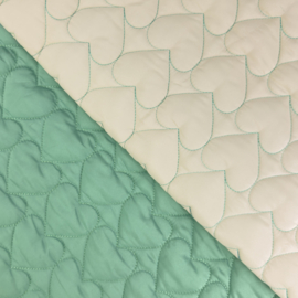 Gewatteerde Waterproof Nylon met Hartjes – Oudgroen BT