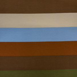 French Terry stripes Brown/Blue BT