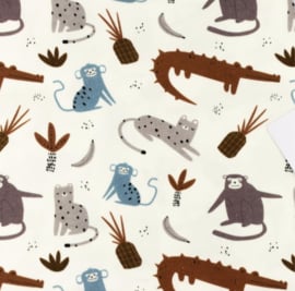 Snoozy fabrics Tricot Bedrukte dieren