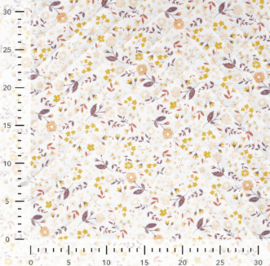 Cotton Poplin Digital Quilt Ecru ( Flowers )