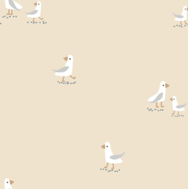 Tricot print Vogels beige