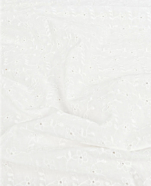 Katoen embroidery big flower wit