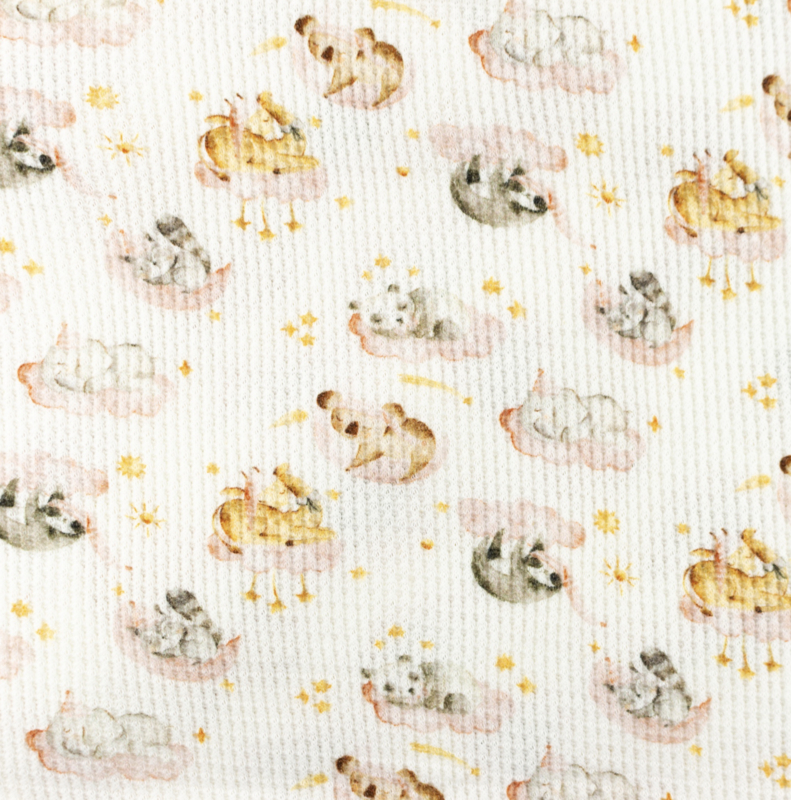 Snoozy fabrics Baby waffle Dreamy animals