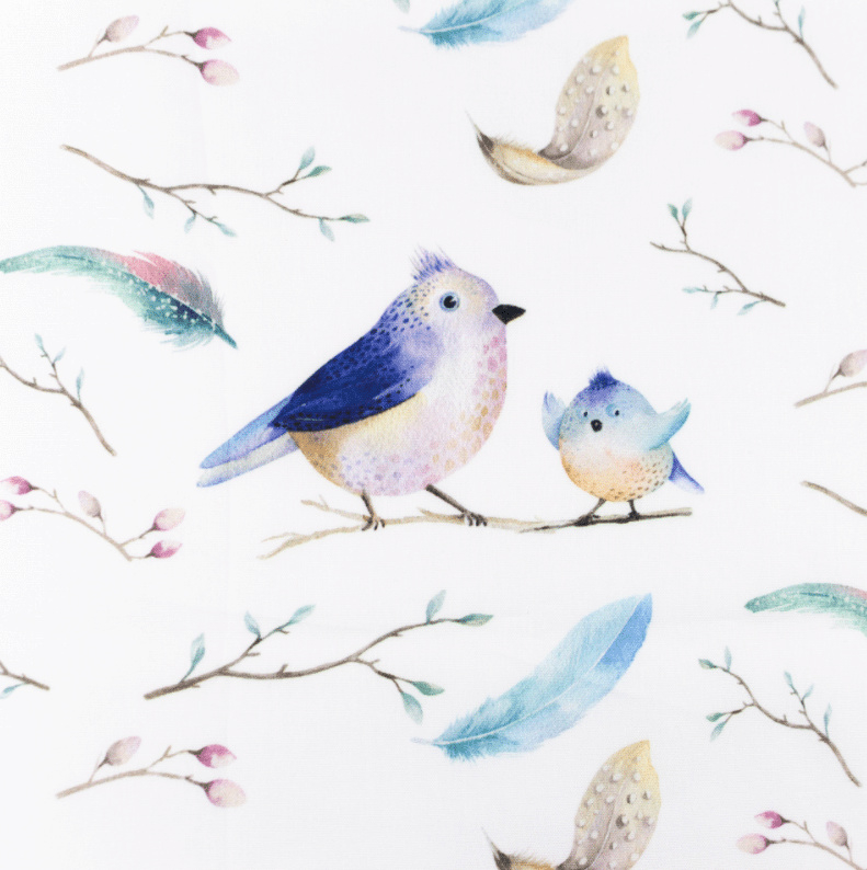 Snoozy fabrics Poplin digital Birds & feathers