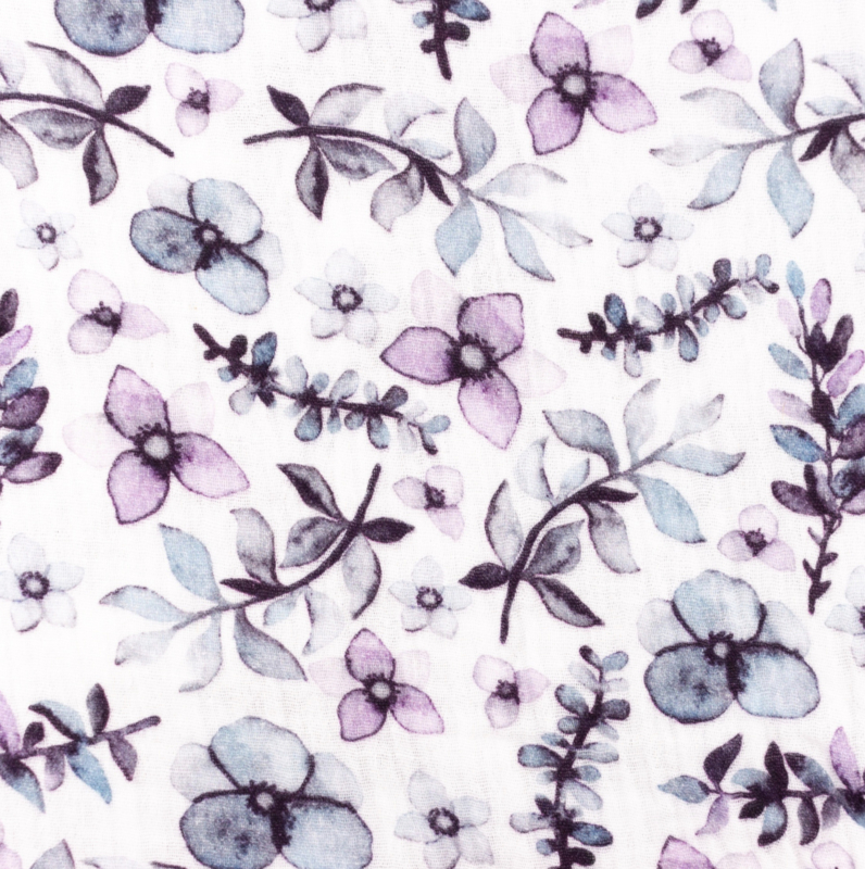 Snoozy fabrics Hydrofiel flowers purple